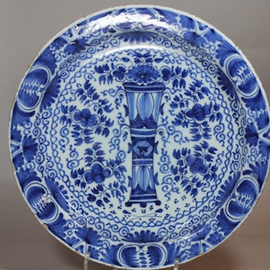 Dutch Delft blue and white plate, 18th century