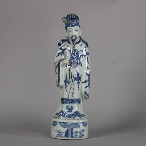 Chinese blue and white figure of Zhongli Quan, Ming (1368 – 1644), late 16th/early 17th century - image 5