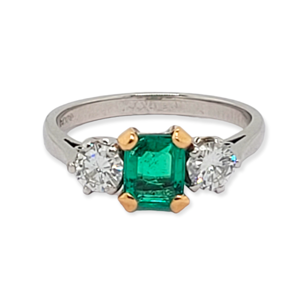 Colombian emerald and diamond engagement ring SKU: 6204 DBGEMS - image 1