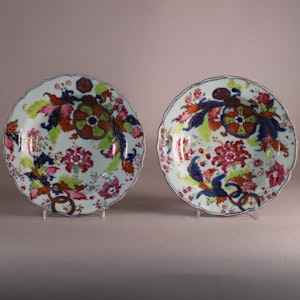 Pair of Chinese pseudo-tobacco leaf plates, Qianlong (1736-95)