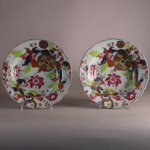 Pair of Chinese pseudo-tobacco leaf plates, Qianlong (1736-95)