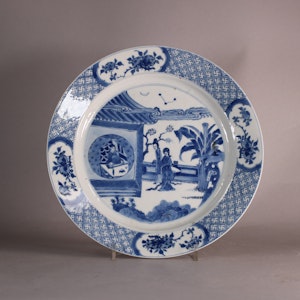 Chinese blue and white plate, Kangxi (1662-1722)