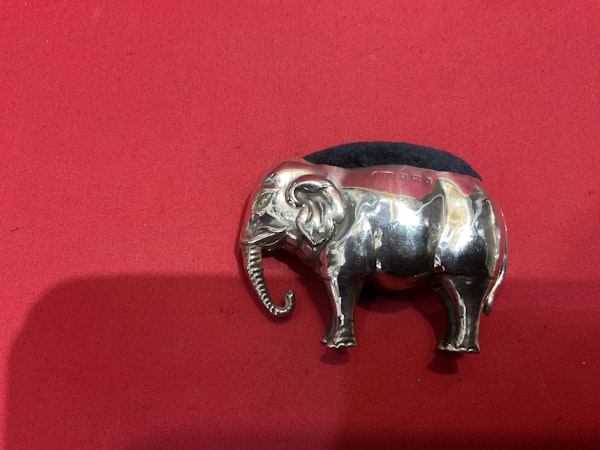 Antique Silver Elephant Pin Cushion - image 2