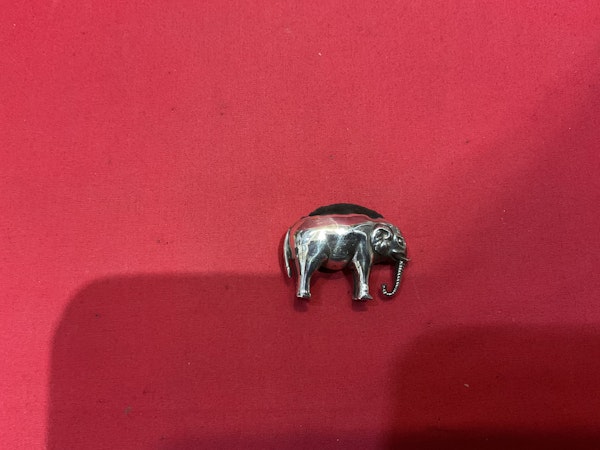 Antique Silver Elephant Pin Cushion - image 4