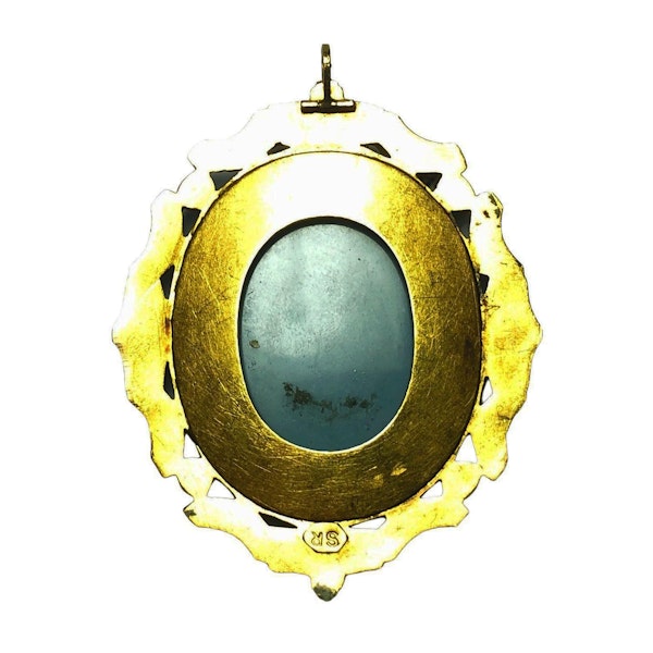 Sardonyx, Turquoise, Diamond, Enamel and Gold Cameo Pendant, Circa 1870 - image 5