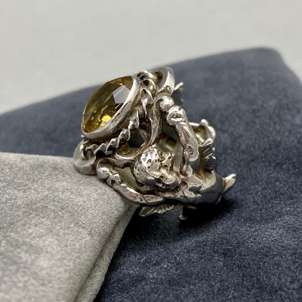 Citrine Ring in Silver dated London 1968, Lilly's Attic since 2001 - image 1