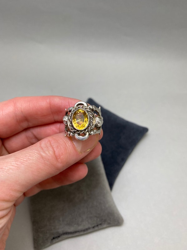 Citrine Ring in Silver dated London 1968, Lilly's Attic since 2001 - image 3
