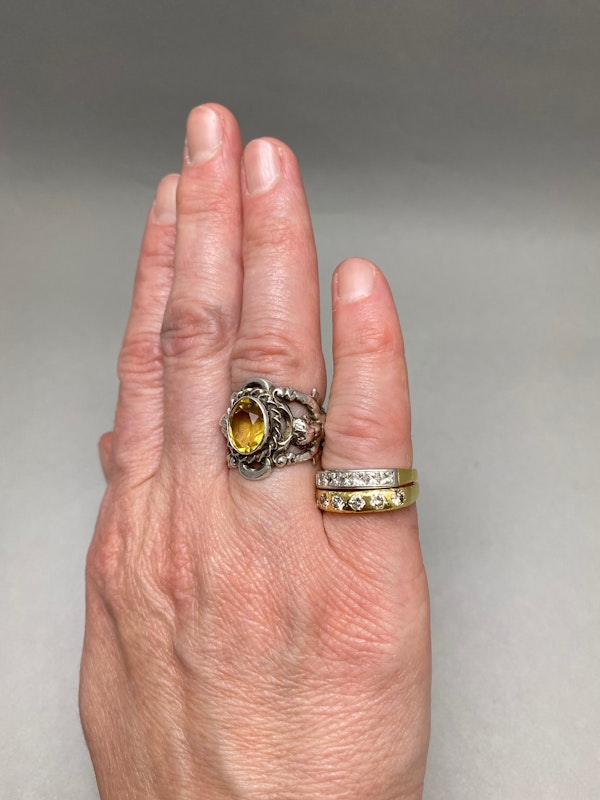 Citrine Ring in Silver dated London 1968, Lilly's Attic since 2001 - image 4