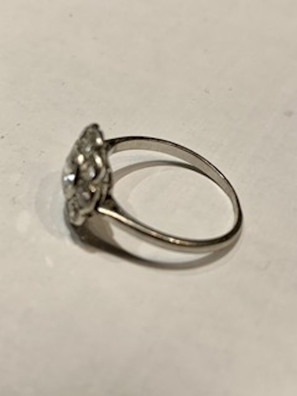 Daisy style Platinum and Diamond Engagement Ring - image 2