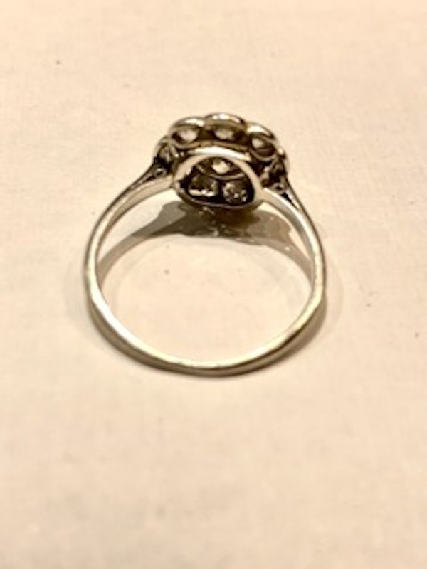 Daisy style Platinum and Diamond Engagement Ring - image 3