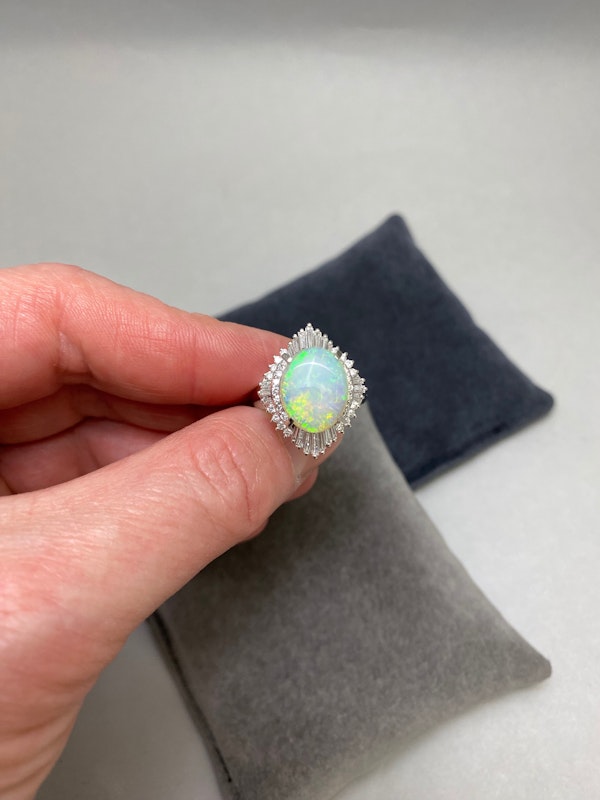 Opal Diamond Ring in Platinum date circa 1970, SHAPIRO & Co since1979 - image 5