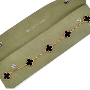 Genuine Van Cleef & Arpels onyx Alhambra bracelet SKU: 6230 DBGEMS