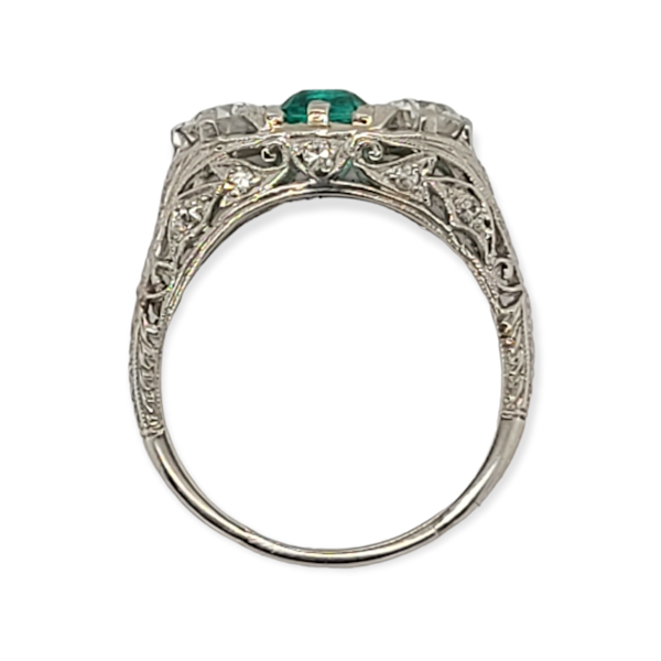 Art deco emerald and diamond engagement ring  SKU: 6235 DBGEMS - image 4