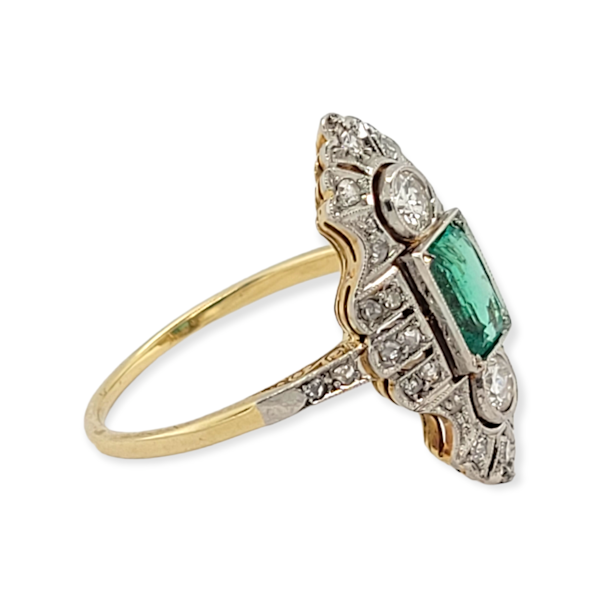 Art deco emerald and diamond dress ring  SKU: 6236 DBGEMS - image 4
