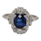 Art deco sapphire and diamond engagement ring  SKU: 6237 DBGEMS - image 1