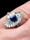 Fine Art deco sapphire and diamond cocktail ring  SKU: 6238 DBGEMS - image 4