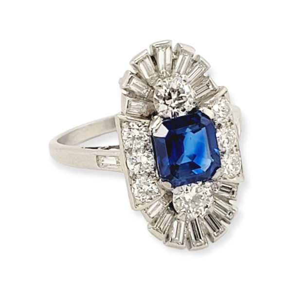 Fine Art deco sapphire and diamond cocktail ring  SKU: 6238 DBGEMS - image 3