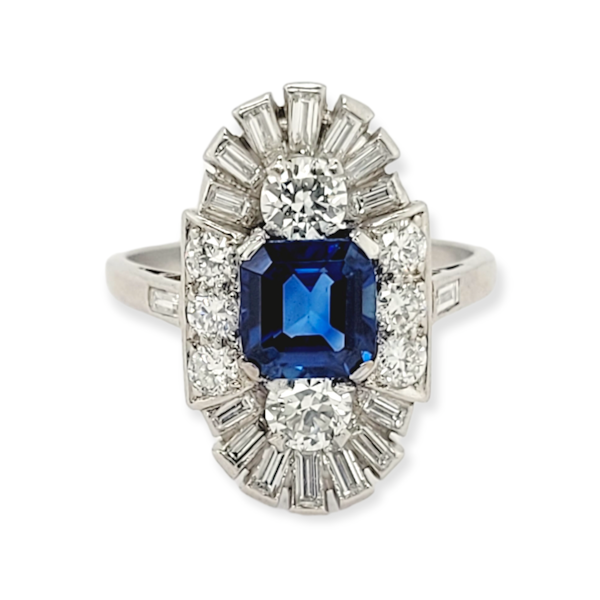 Fine Art deco sapphire and diamond cocktail ring  SKU: 6238 DBGEMS - image 1