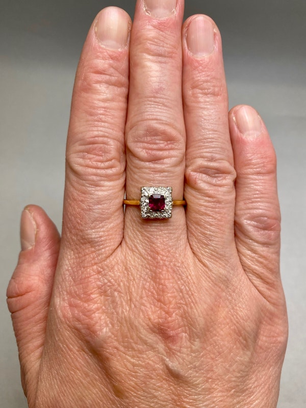 Ruby Diamond Ring in 18ct Yellow/White Gold dated London 1977, Lilly's Attic  since 2001 - image 5