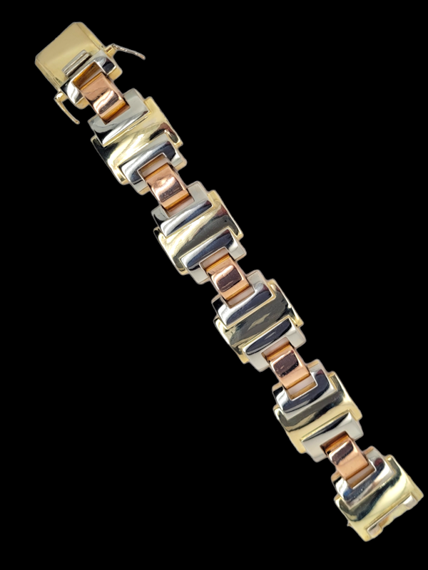 Three colour gold tank bracelet SKU: 6264 DBGEMS - image 3