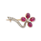 Antique cabochon ruby and diamond flower brooch SKU: 6263 DBGEMS - image 1