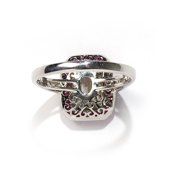 Ruby, Diamond And Platinum Cluster Ring, 1.52ct - image 3