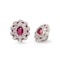 Ruby, Diamond And Platinum Cluster Earrings, 2.71ct - image 3