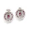 Ruby, Diamond And Platinum Cluster Earrings, 2.71ct - image 2