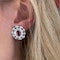 Ruby, Diamond And Platinum Cluster Earrings, 2.71ct - image 4