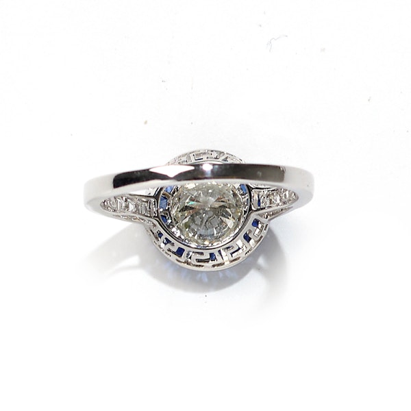 Sapphire And Diamond Platinum Cluster Ring, 1.00ct - image 3