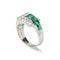 Vintage Tiffany & Co. Emerald Diamond and Platinum Tank Ring, Dated 1940 - image 3