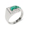 Vintage Tiffany & Co. Emerald Diamond and Platinum Tank Ring, Dated 1940 - image 2