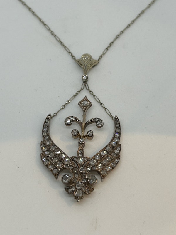 Antique rose-cut diamond pendant - image 2
