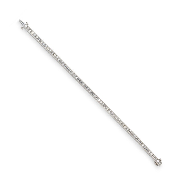Modern Diamond and Platinum Line Bracelet, 8.40ct - image 3