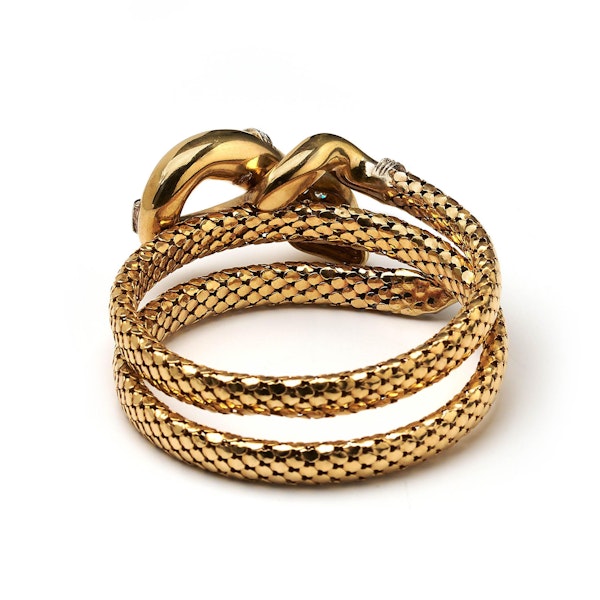 Vintage Italian Diamond And Gold Snake Bracelet, Circa 1960 - image 4