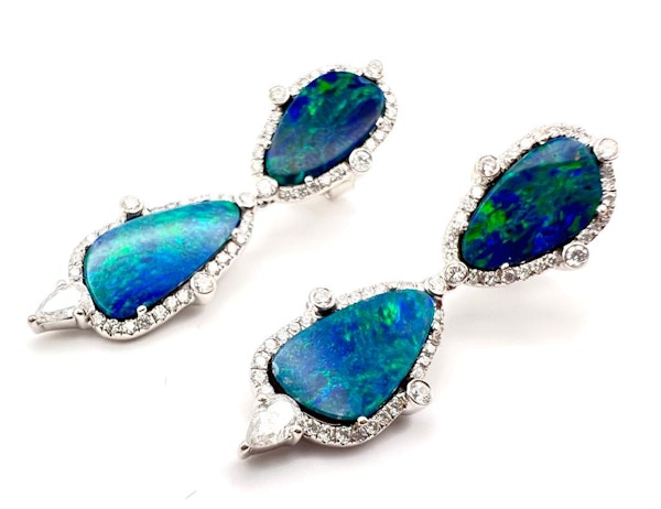 Stunning Opal&Diamond Earrings - image 1