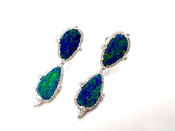 Stunning Opal&Diamond Earrings - image 6