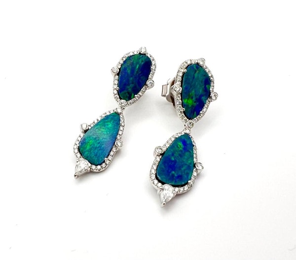 Stunning Opal&Diamond Earrings - image 5