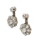 Antique Diamond and Silver Upon Gold Cluster Earrings, Circa 1920, 3.84 Carats - image 3