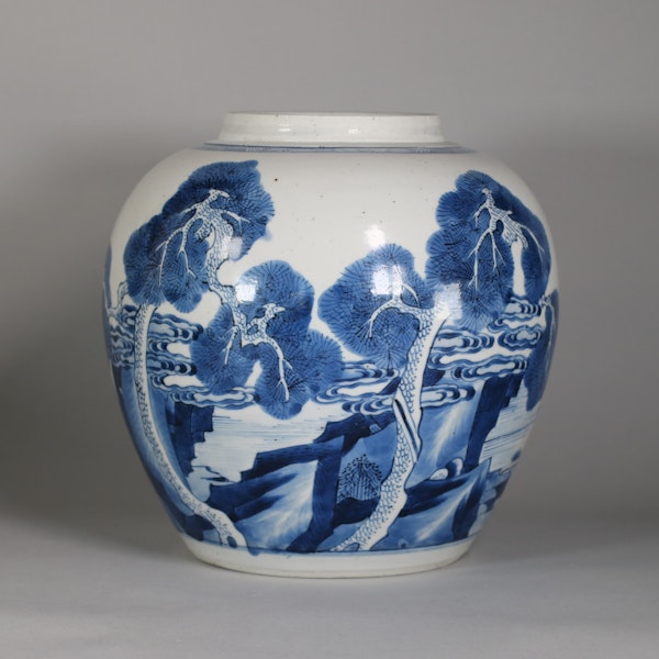 Chinese blue and white jar, Kangxi (1662-1722) - image 1