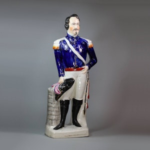 Staffordshire polychrome portrait figure of Louis Napoleon, 19th century
