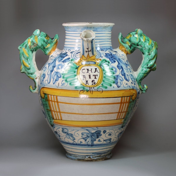 Italian Montelupo maiolica apothecary jar, 17th-18th century - image 2