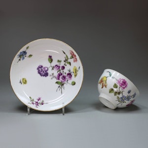 Meissen teabowl and saucer, c. 1750