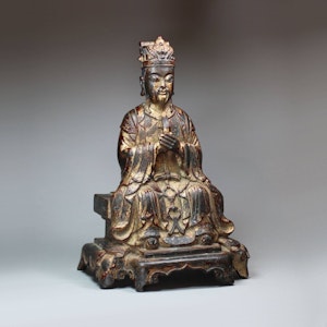 Chinese gilt-lacquer bronze figure of the Daoist deity Wenchang Wang, late Ming (1368-1626)