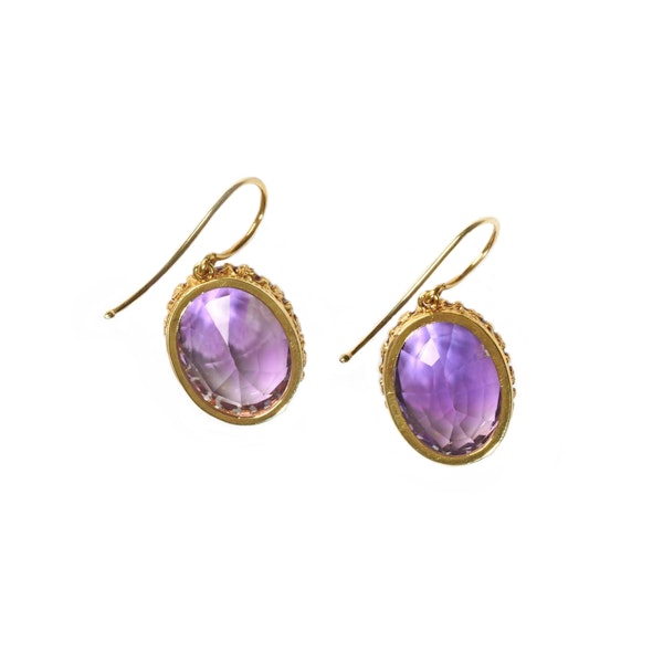Antique Amethyst And Gold Drop Earrings, 33.88 Carats, Circa 1880 - image 5