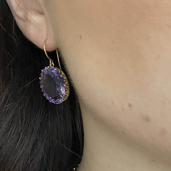 Antique Amethyst And Gold Drop Earrings, 33.88 Carats, Circa 1880 - image 3