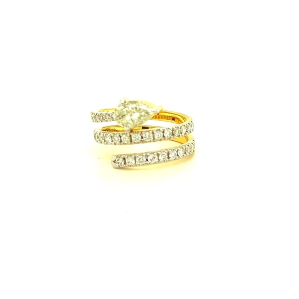Pear Diamond Snake Ring In Yellow Gold - image 1