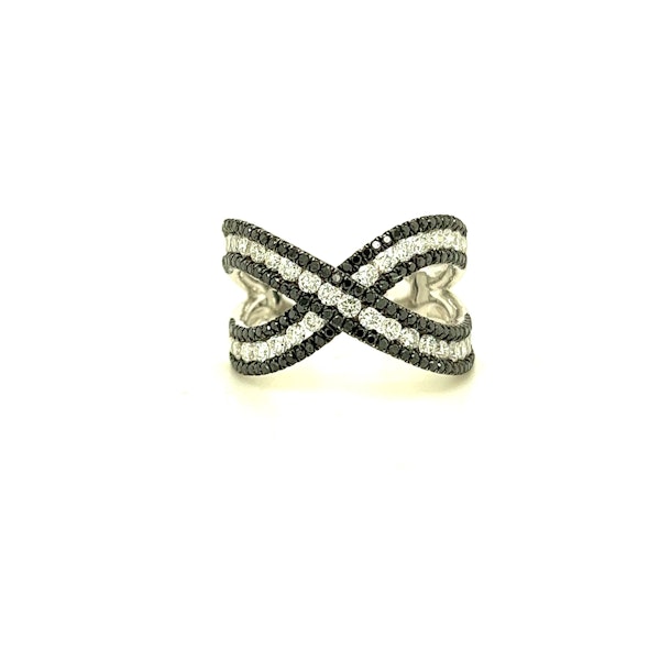 Black&White Diamond Ring In 18/K White Gold SOLD - image 1