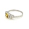 Yellow sapphire and diamond 3 stone ring - image 4