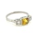 Yellow sapphire and diamond 3 stone ring - image 2